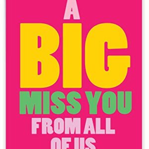 NobleWorks - Jumbo Loving Miss You Greeting Card with Envelope (Big 8.5 x 11 Inch) - Big, Bold Letters, Thinking of You Card from All of Us - A Big Miss You J2733MYG-US