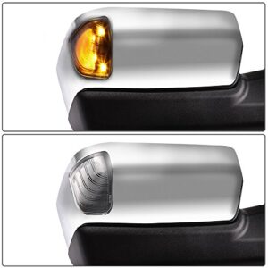 SCITOO Compatible fit For Dodge Towing Mirrors Chrome Rear View Mirrors 2002-2008 For Ram 1500 2003-2009 For Ram 1500 2500 3500 Arrow Turn Signal Side Marker Light Power Control Heated Features