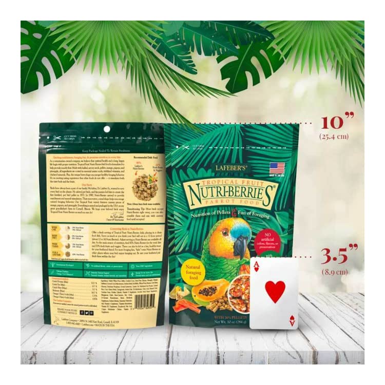 Lafeber Tropical Fruit Nutri-Berries Parrot Food 10 oz bag (2 Pack)