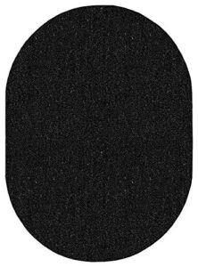 ambiant saturn collection pet friendly indoor outdoor area rugs black - 5' x 8' oval