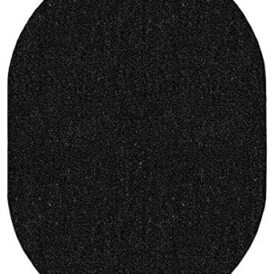 Ambiant Saturn Collection Pet Friendly Indoor Outdoor Area Rugs Black - 5' x 8' Oval