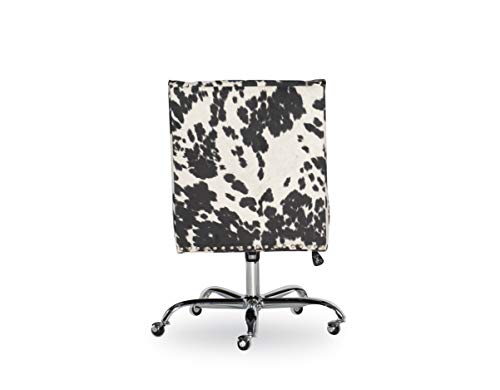 Linon Clayton Black Cow Print Office Chair, Metallic