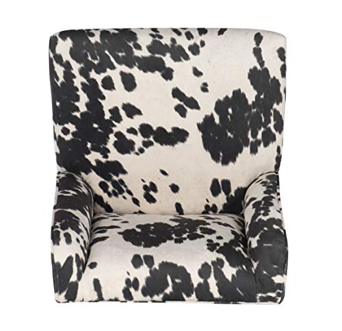 Linon Clayton Black Cow Print Office Chair, Metallic
