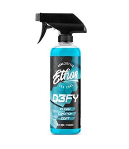 ethos defy - 3 in 1 ceramic coating - waterless car wash & wax - car wax polish spray - hydrophobic top coat - polish & polymer paint sealant protection - with insta-bond technology - 16oz