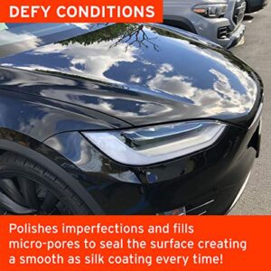 Ethos Defy - 3 in 1 Ceramic Coating - Waterless Car Wash & Wax - Car Wax Polish Spray - Hydrophobic Top Coat - Polish & Polymer Paint Sealant Protection - with Insta-Bond Technology - 16OZ