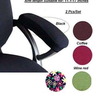 Isccdy Chair Arm Pad Covers Overs,Removable Washable Office Chair Armrest Covers Pads (#Black)