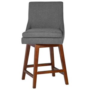 Amazon Brand – Stone & Beam Alaina Contemporary High-Back Swivel Seat Counter Stool, 39"H, Grey