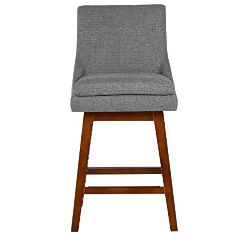 Amazon Brand – Stone & Beam Alaina Contemporary High-Back Swivel Seat Counter Stool, 39"H, Grey