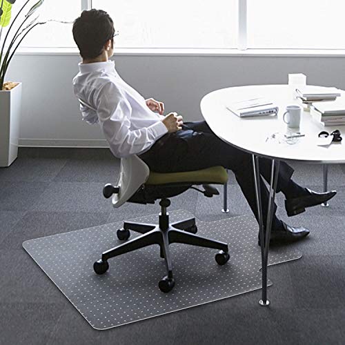 Azadx Clear Office Chair Mat for Low, Standard and No Pile Carpeted Floors, Plastic Computer Desk Chair Mat on Carpet for Easy Rolling, Durable Carpet Protector Mat (36 x 48'' Lipped)