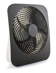 treva 10-inch portable desktop battery fan, powered by battery and/or ac adapter - air circulating with 2 cooling speeds (batteries included)