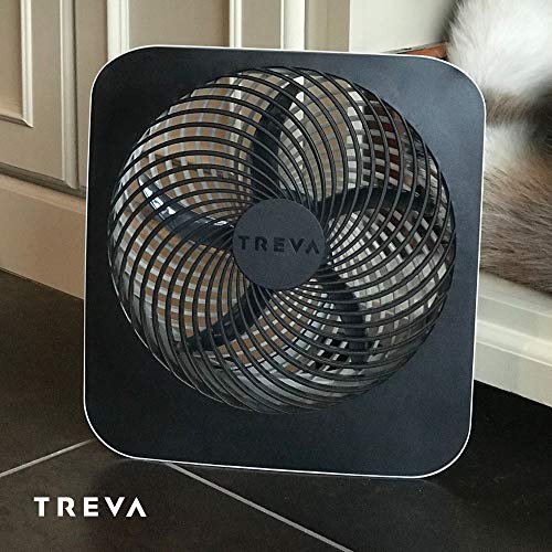 Treva 10-Inch Portable Desktop Battery Fan, Powered by Battery and/or AC Adapter - Air Circulating with 2 Cooling Speeds (Batteries Included)