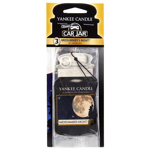 Yankee Candle 3pc Classic Paper Car Jar Hanging Odor Neutralizing Air Freshener, MidSummer's Night