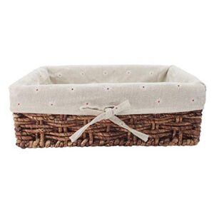 Kingwillow, Storage Basket, Natural Corn leaves Storage Bins,Rectangular Basket,Arts and Crafts.