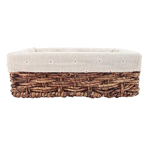 Kingwillow, Storage Basket, Natural Corn leaves Storage Bins,Rectangular Basket,Arts and Crafts.