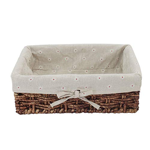 Kingwillow, Storage Basket, Natural Corn leaves Storage Bins,Rectangular Basket,Arts and Crafts.