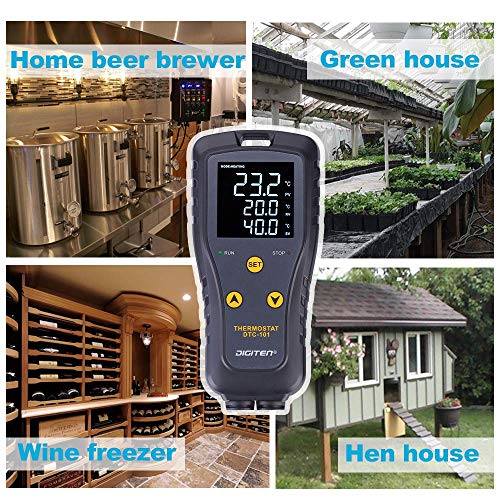 DIGITEN Temperature Controller Heat Mat Thermostat Outlet DTC101 Temperature Controlled Outlet Greenhouse Thermostat Aquarium Temperature Controller Reptile Thermostat Heating Cooling Mode 110V 10A