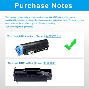 LCL Compatible Toner Cartridge Replacement for OKI B411 B431 44574701 4000 Pages B411D B411DN B431D B431DN MB491 MB461 MB471 MB471W (1-Pack Black)