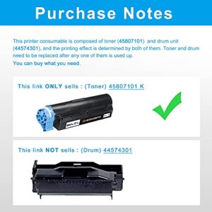 LCL Compatible Toner Cartridge Replacement for OKI B412dn B432dn B512DN 45807101 45807105 3000Pages MB472dnw MB492dn MB562dnw (1-Pack Black)