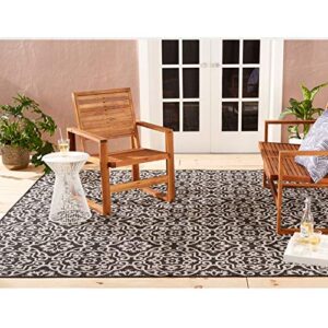 Nicole Miller New York Patio Country Danica Transitional Geometric Indoor/Outdoor Area Rug, Black/Grey, 7'9"x10'2"