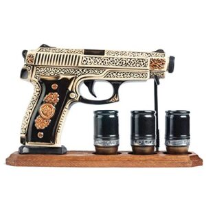 warrior's decanters_decanter for vodka whiskey brandy alcohol bottle like gun pistol, military gift