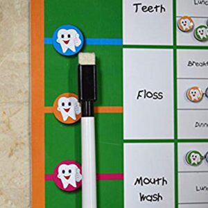 izer Rewards Chart for Kids with Magnets and Tooth Brush Holder, for toothbrushing