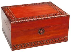 enchanted world of boxes large vintage decorative wooden keepsake box with lock and key – also a desk jewelry box that makes a fascinating decoration – great gift for adults, teens, and children