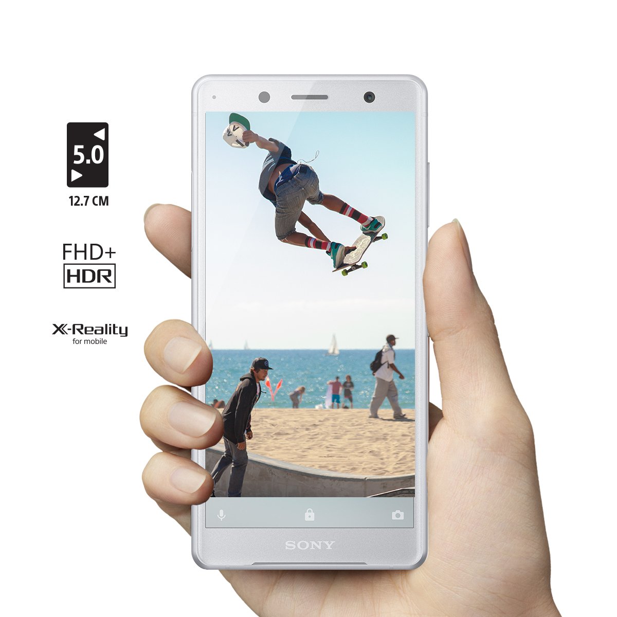 Sony Xperia XZ2 Compact Unlocked Smartphone - 5" Screen - 64GB - White Silver (US Warranty)