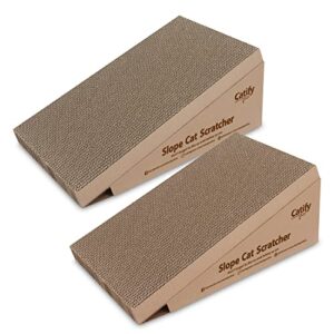 catify by best pet supplies, inc., inc., inc., slope cat scratcher with catnip (2 pack), one size (ctm-08-02)