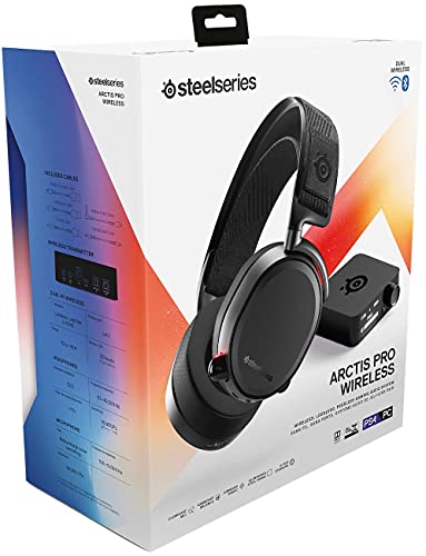 SteelSeries Arctis Pro Wireless - Gaming Headset - Hi-Res Speaker Drivers - Dual Wireless (2.4G & Bluetooth) - Dual Battery System