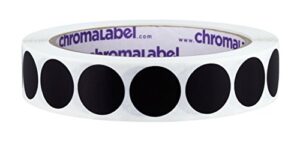 chromalabel 0.75 inch round label removable color code dot stickers, 1000 labels per roll, black