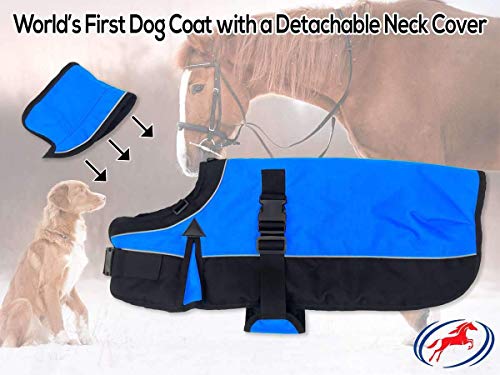 Derby Originals Ruff Pup 1200D Ripstop Waterproof Reflective Winter Dog Coat with Neck Cover and Harness Compatible Opening 220G - 17