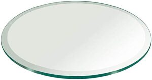 milan round 3/8" bevel edge glass top, 24 inch, clear