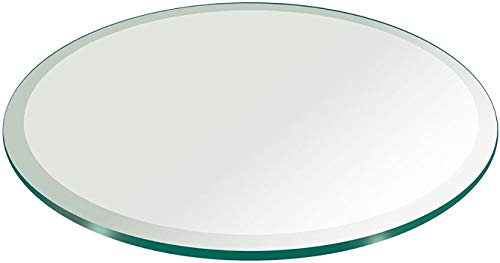 Milan Round 3/8" Bevel Edge Glass Top, 24 Inch, Clear