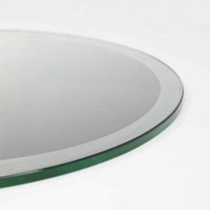 Milan Round 3/8" Bevel Edge Glass Top, 24 Inch, Clear