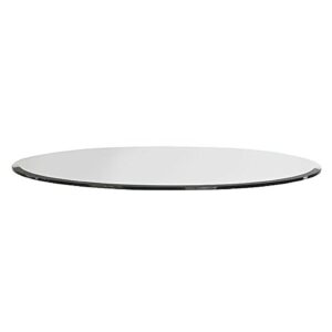 Milan Round 3/8" Bevel Edge Glass Top, 24 Inch, Clear