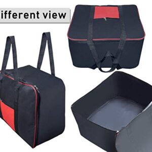 Storite 2 Pack Nylon Big Underbed Storage Bag Moisture Proof Cloth Organiser with Zippered Closure and Handle(BlackRed, 21.25 x 18.11 x 11 inch) Rectangular