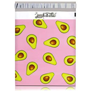 pack it chic - 10x13 (100 pack) california avocados poly mailer envelope plastic custom mailing & shipping bags - self seal