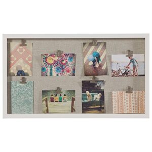 amazon brand – stone & beam modern multiclip collage picture frame, 26.7"h, white