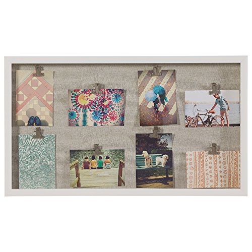 Amazon Brand – Stone & Beam Modern Multiclip Collage Picture Frame, 26.7"H, White