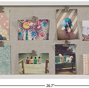 Amazon Brand – Stone & Beam Modern Multiclip Collage Picture Frame, 26.7"H, White