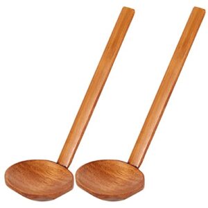 2 piece set of handmade wooden ramen spoon - long handle soup spoon - japanese spoon