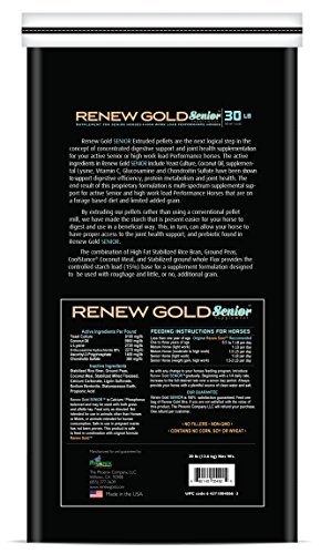 Renew Gold Supplement for Senior Horses | High-Fat Stabilized Rice Bran and CoolStance Coconut Meal | 30 Pounds