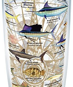 Tervis Made in USA Double Walled Guy Harvey Insulated Tumbler Cup Keeps Drinks Cold & Hot, 16oz - No Lid, Charts