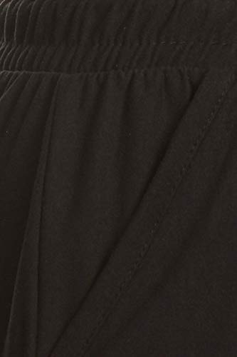 Leggings Depot Womens Relaxed fit Jogger Pants - Track Cuff Sweatpants with Pockets, Black, X-Large