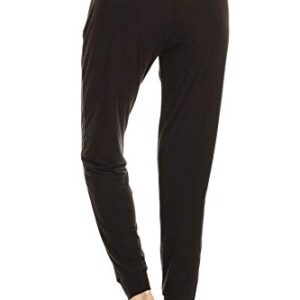 Leggings Depot Womens Relaxed fit Jogger Pants - Track Cuff Sweatpants with Pockets, Black, X-Large