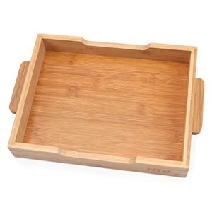 bamboo small tray with handles, rectangle serving tray for food coffee or tea at home, hotel & restaurant by htb