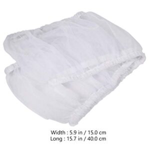 UEETEK Bird Seed Guards Catchers Bird Cage Bird Cage Mesh Net Cover Skirt Guard Stretchy Shell Skirt Traps Cage Basket (White)