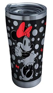 tervis disney minnie mouse silver triple walled insulated tumbler travel cup keeps drinks cold & hot, 20oz, stainless steel