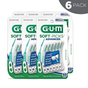 GUM - 6504R6 Soft-Picks Advanced Dental Picks, 60 Count (Pack of 6)