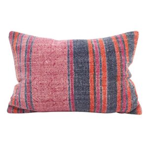 saro lifestyle bohême collection boho stripes oblong throw pillow/8414.m1220b, 12 in x 20